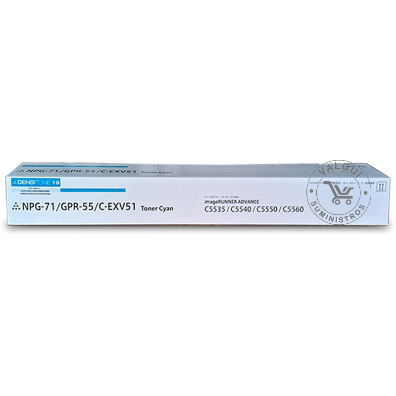 GPR55 C - 1 Toner Compatible GPR55 Cian Genérico Densitone 57,500 Pág. para Canon C5535i C5540i C5550i C5560i - Imagen 1