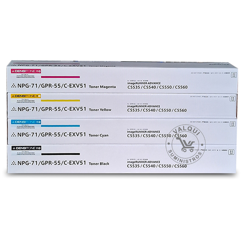 GPR55 KIT - 1 Toner Compatible GPR55 Densitone Kit Negro Cyan Magenta Yellow para Canon C5535i C5550i - Imagen 1
