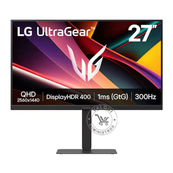 Monitor LG Gamer UltraGear G6, 27G640A-B 27" QHD/IPS/300Hz/HDMIx2/DP/USB-C/Speaker(5Wx2)